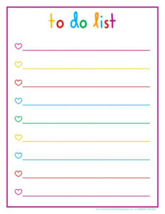 To Do List Colorful pdf Daily Checklist To Do Lists Printable To
