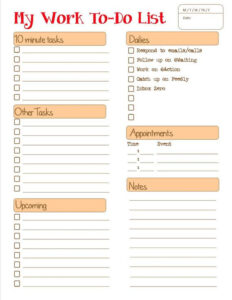 To Do List For Work Task List Templates