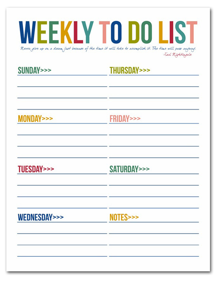 Daily And Weekly To Do List Printable