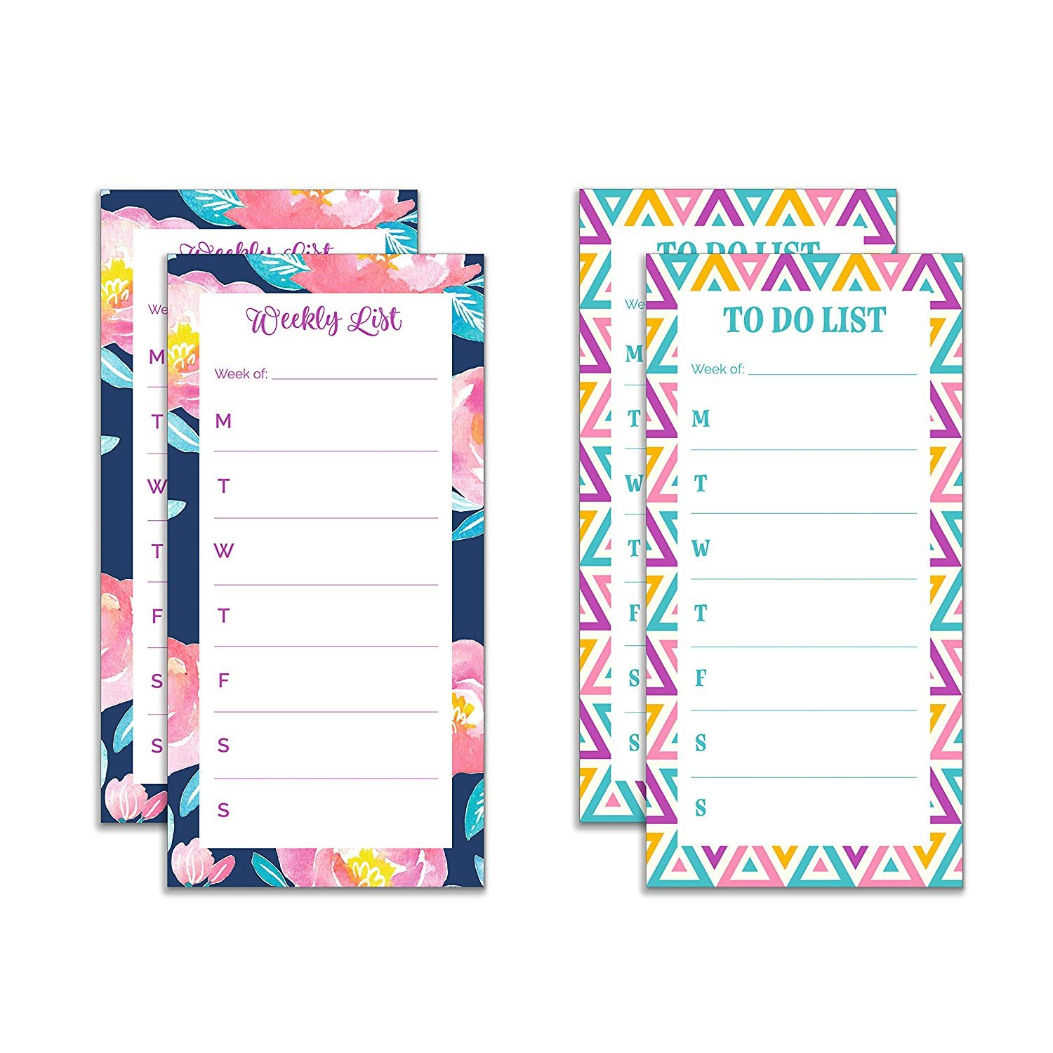 To Do List Notepad Set Of 4 Weekly To Do List Magnet Notepad 4in X 9 