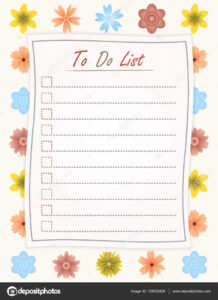To Do List Paper On The Flower Design Background Motivational