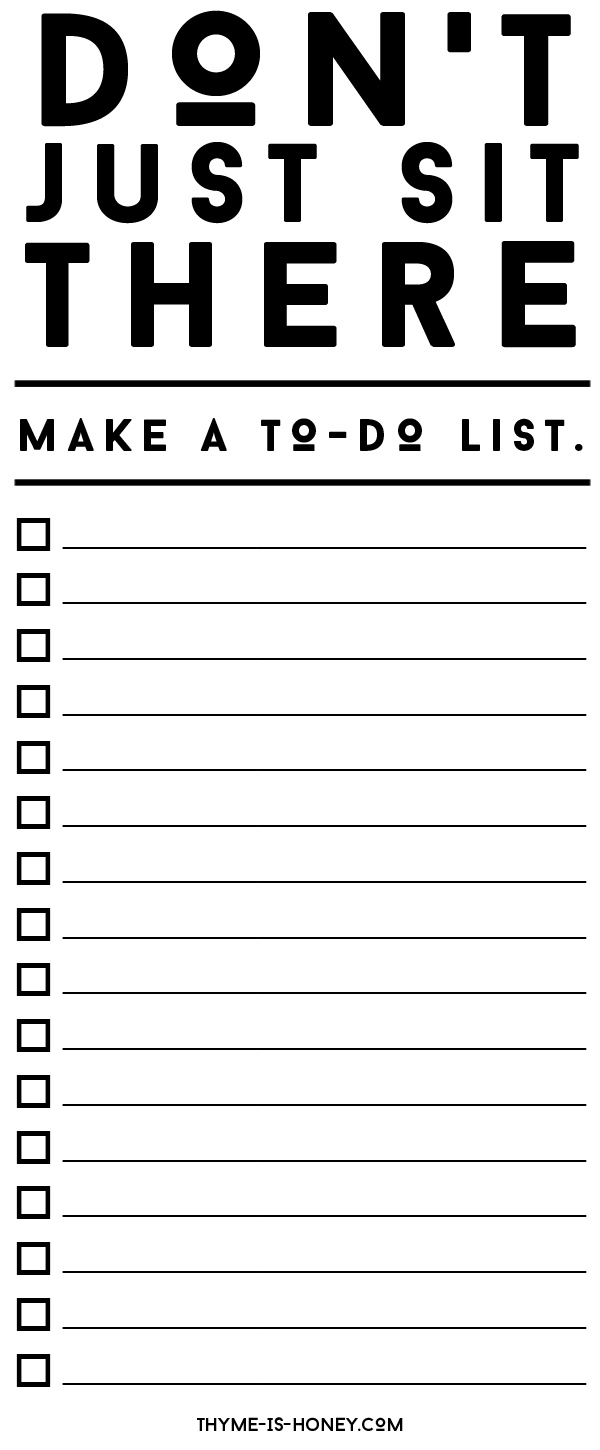 To Do List Printable Thyme Is Honey