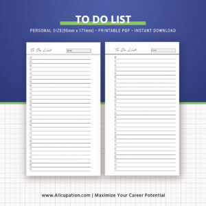 To Do List Printable To Do List Inserts Personal Size Notepad