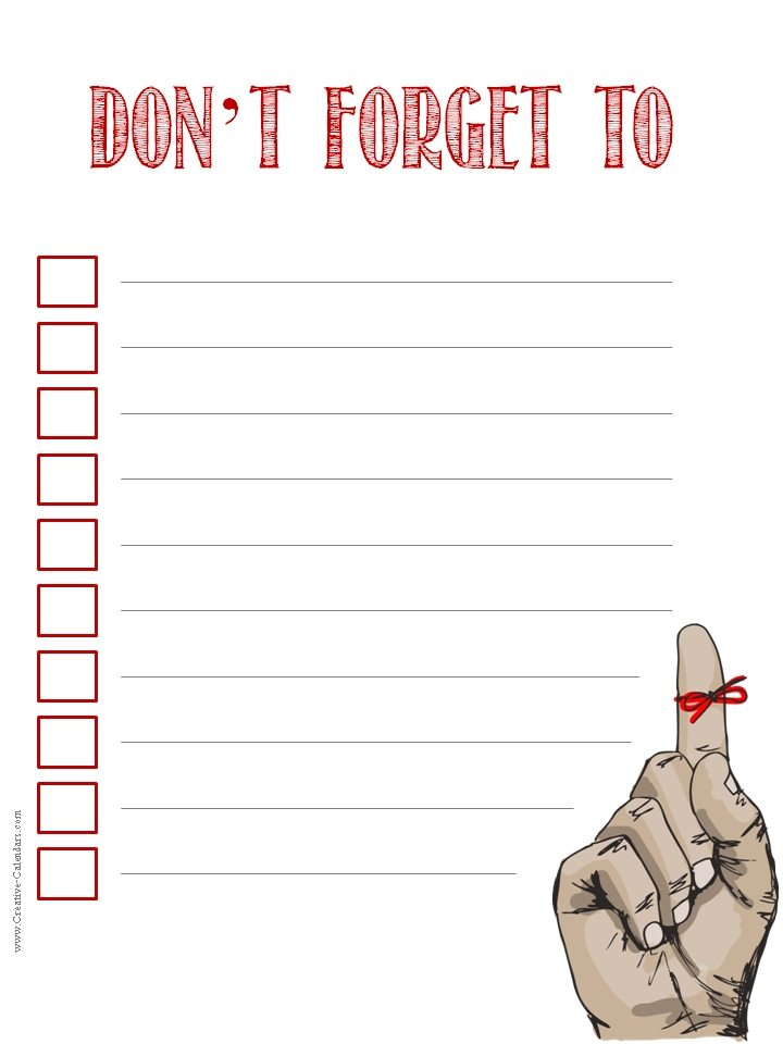Free Downloadable To Do Lists