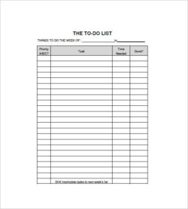 To Do List Template 16 Free Word Excel PDF Format Download Free