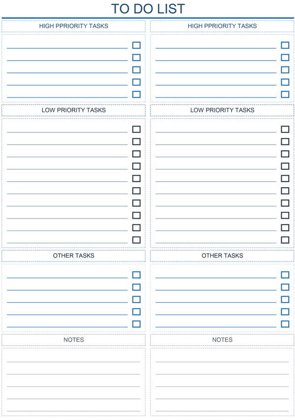 To Do List Templates For Excel