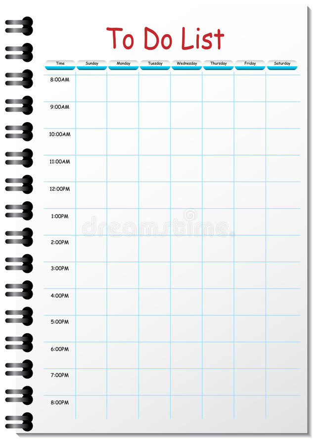 To Do List Timetable Stock Vector Illustration Of Notepad 16280627