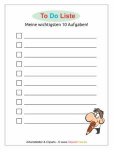 To Do Liste Vorlage Zum Ausdrucken