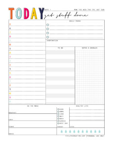 Today Daily Planner Printable When You Have Tons To Do In A Day You