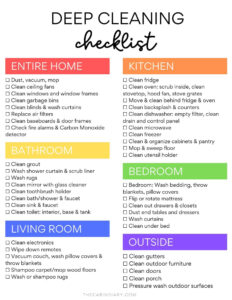 Ultimate Deep Cleaning Checklist ROOM BY ROOM PRINTABLE