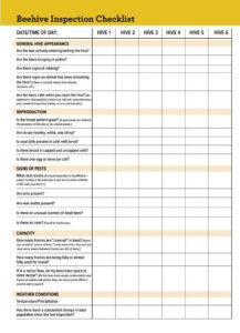 Using A Beehive Inspection Checklist Backyard Beekeeping Bee Hive