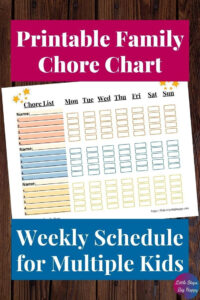 Weekly Chore Chart For 3 Kids Printable Chore List Etsy Chore Chart