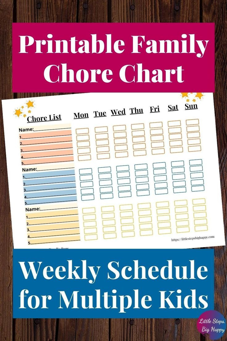 Weekly Chore Chart For 3 Kids Printable Chore List Etsy Chore Chart 