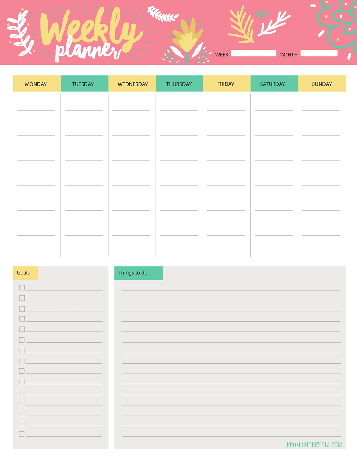 Printable Weekly Planner To Do List