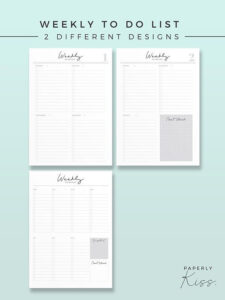 Weekly To Do List Signature Style Printable Planner Inserts Minimal