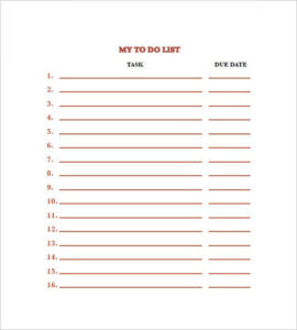 Weekly To Do List Template 6 Free Word Excel PDF Format Download