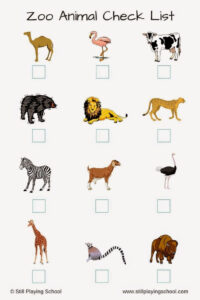 Zoo Animal Check List For Kids Zoo Scavenger Hunts Zoo Animals Kids Zoo