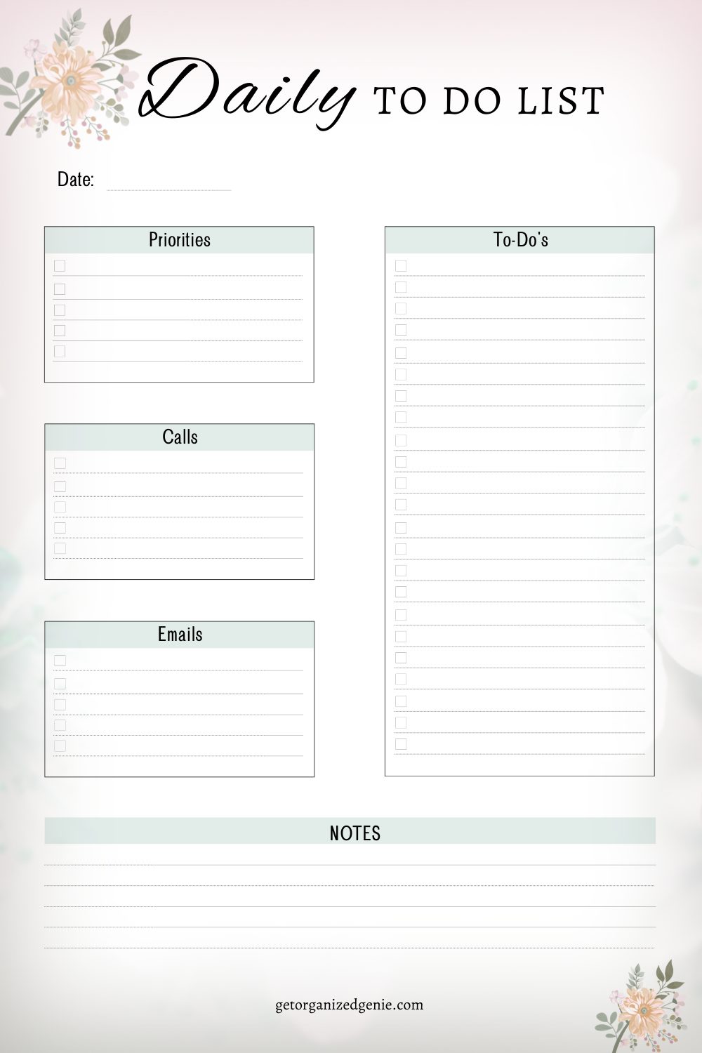 daily to do list printable for work