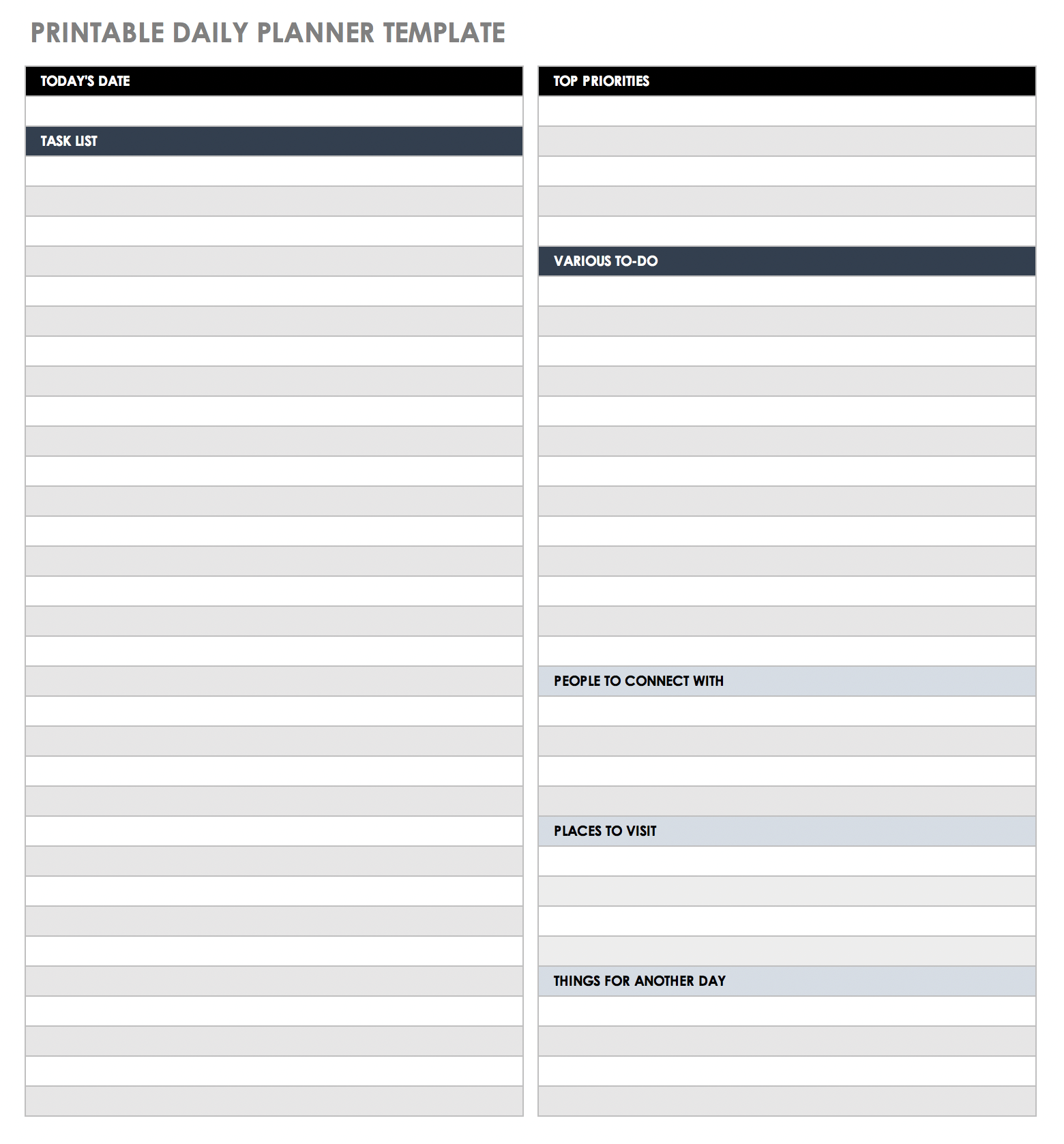 Free Daily Schedule Templates