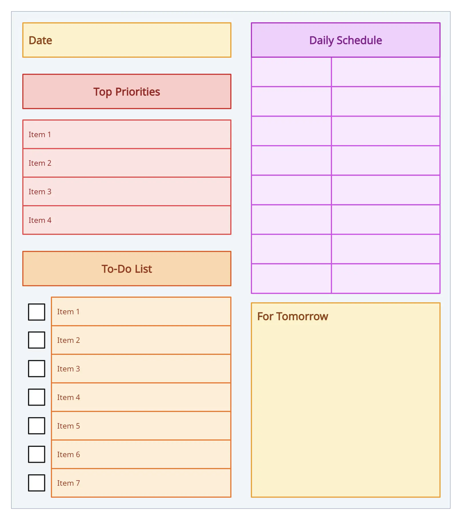 personal to do list designs